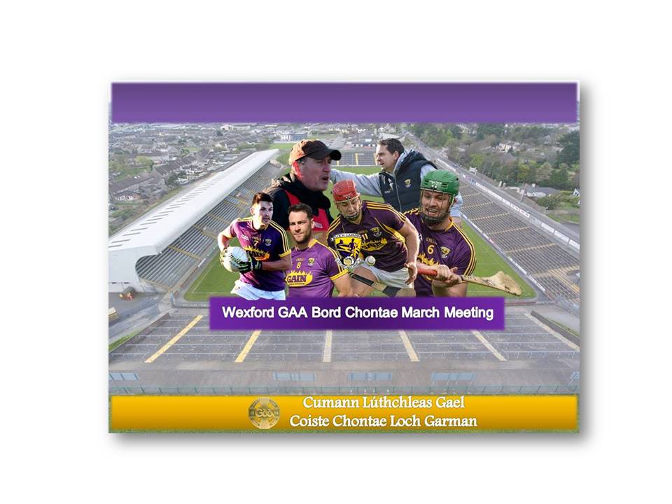 Wexford GAA County Board Meeting Monday 26th March, Ferrycarrig Hotel,  Information Bulletin