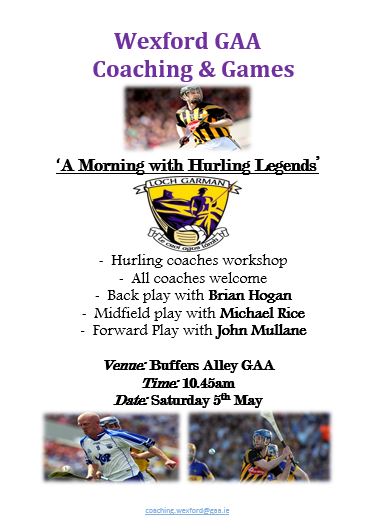Wexford Coaching & Games Development : A morning with hurling greats