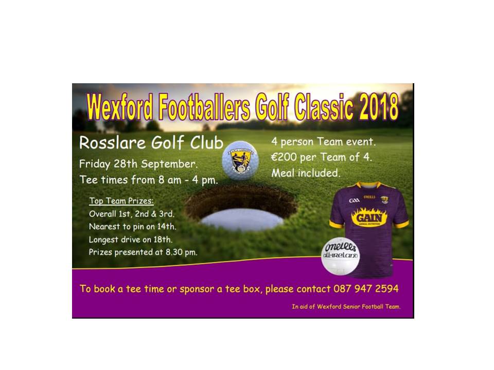 Wexford Footballers Golf Classic 2018 Fundraiser