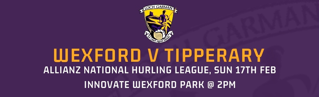 Wexford Senior Hurling Starting XV to face The Premier County this Sunday Rd 3 Allianz Hurling League in Innovate Wexford Park