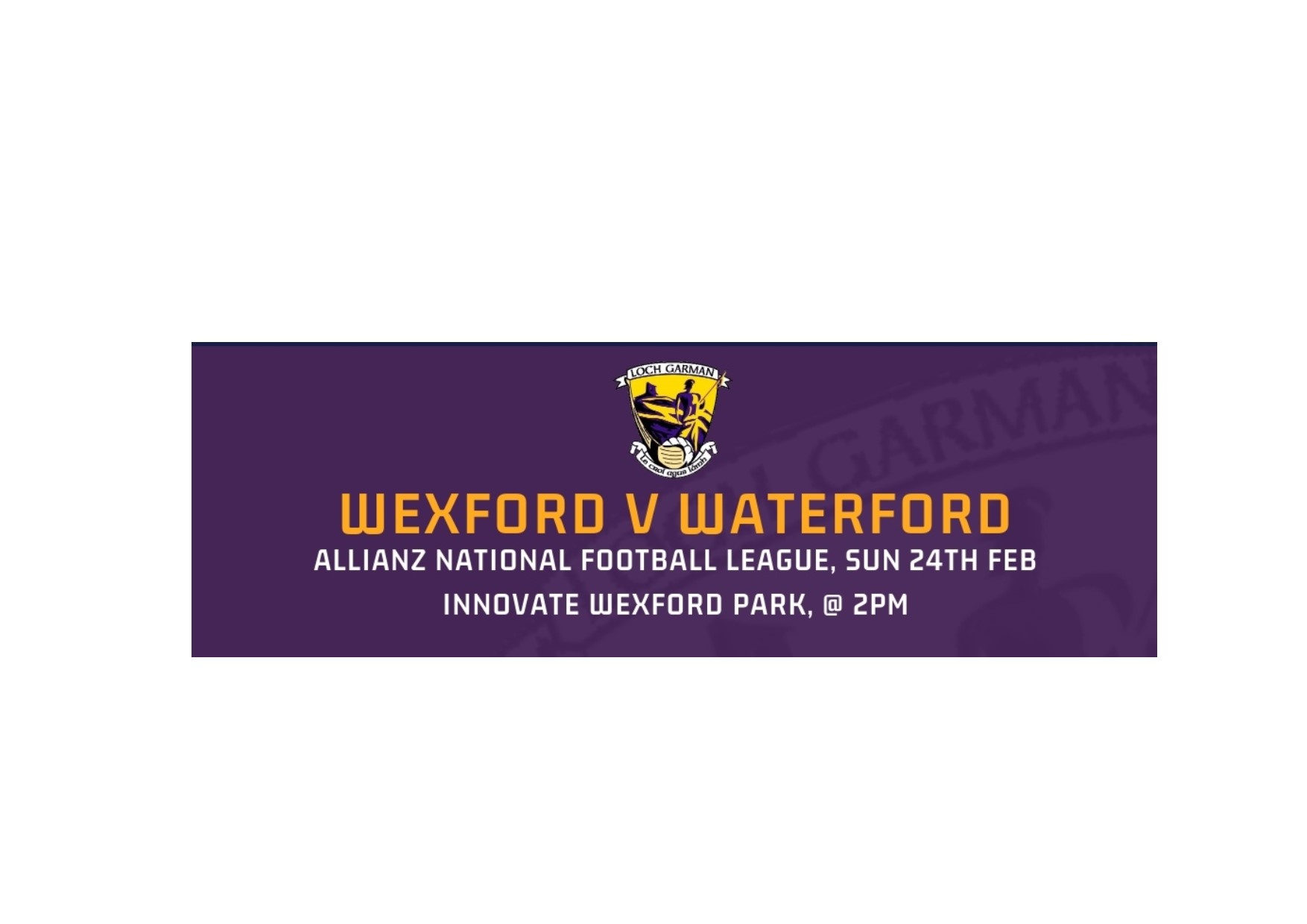 Wexford Senior Football Team that will lineout against Waterford Rd 4 Allianz Football League