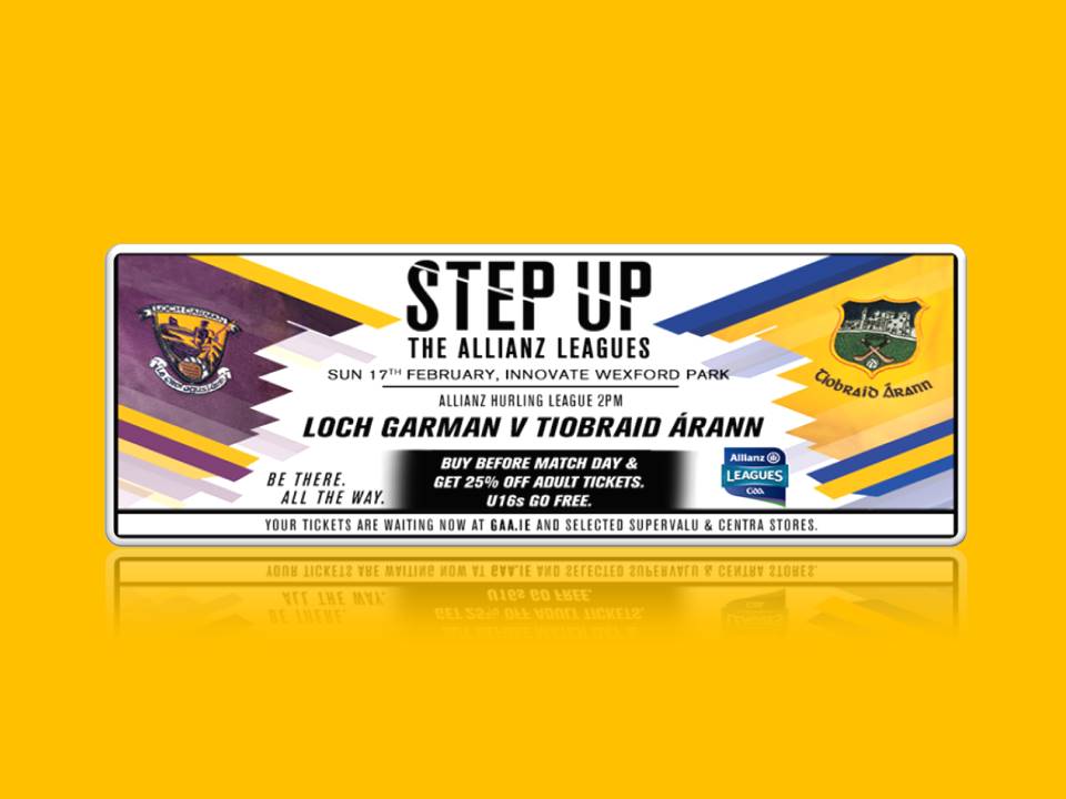 Wexford Senior Hurlers take on Tipp this weekend in Rd 3 of Allianz Hurling League  Supporters are encouraged to purchase tickets in advance