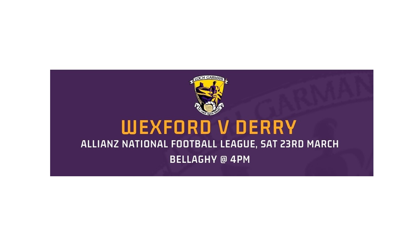 Wexford Senior Football team to face Derry