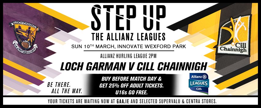 Ticket details: Re-Fixed Allianz 1A Hurling League game v Kilkenny
