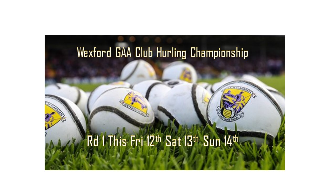 Round 1 Wexford GAA Club Hurling Championship: Full list of this weekends Fixtures