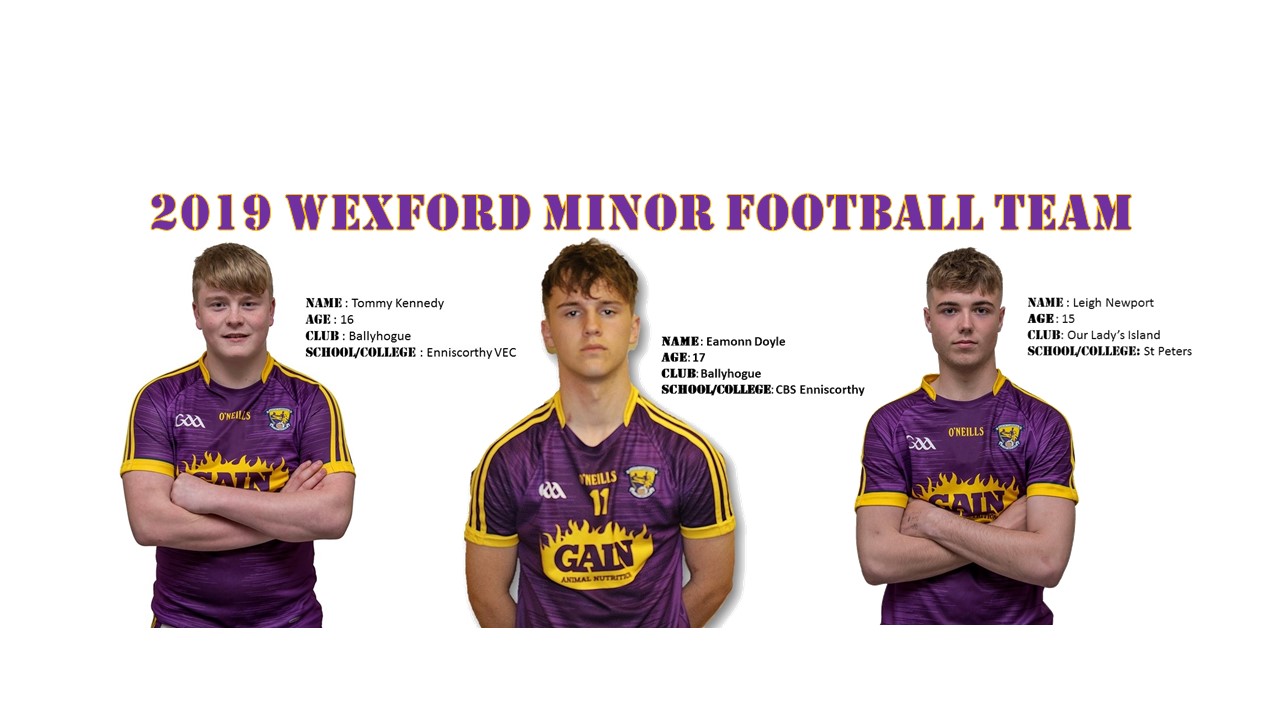 Meet our 2019 Wexford Minor Footballers Ahead of their LMFC Rd 1 Clash with Offaly Tomorrow Tue 23rd, In Bellefield, 7pm