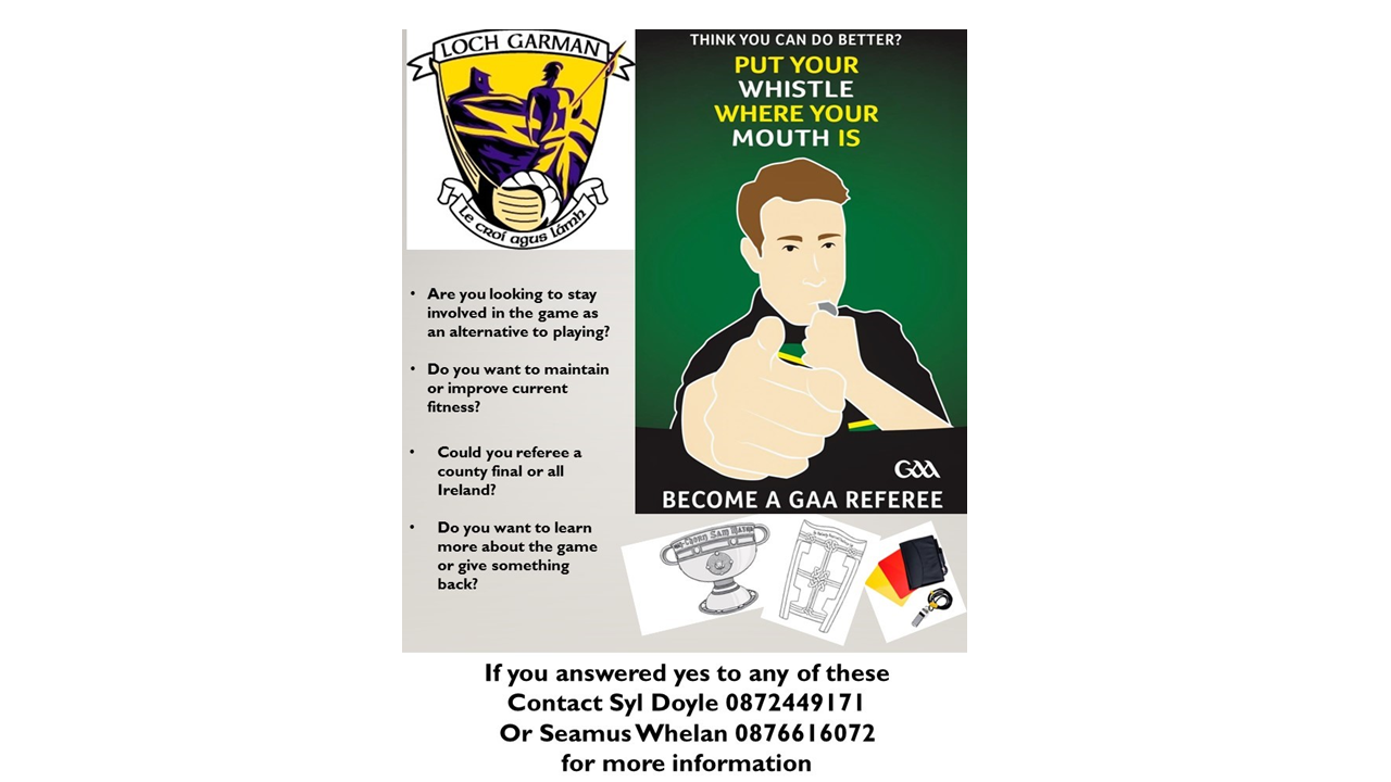 Stay In The Game, Become a Wexford GAA Referee